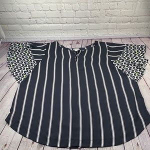 Stylus Plus Size Striped Blouse Size 2X
